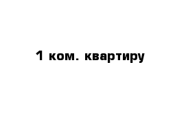 1 ком. квартиру